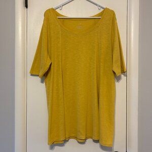 J. Jill Women's S/S Pima Seamed Elbow-Sleeve Tunic Shirt Top XL Yellow